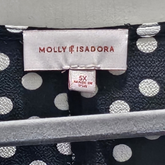 Molly & Isadora Women's Black & White Polka Dot Blouse Size 5X - Picture 6 of 6